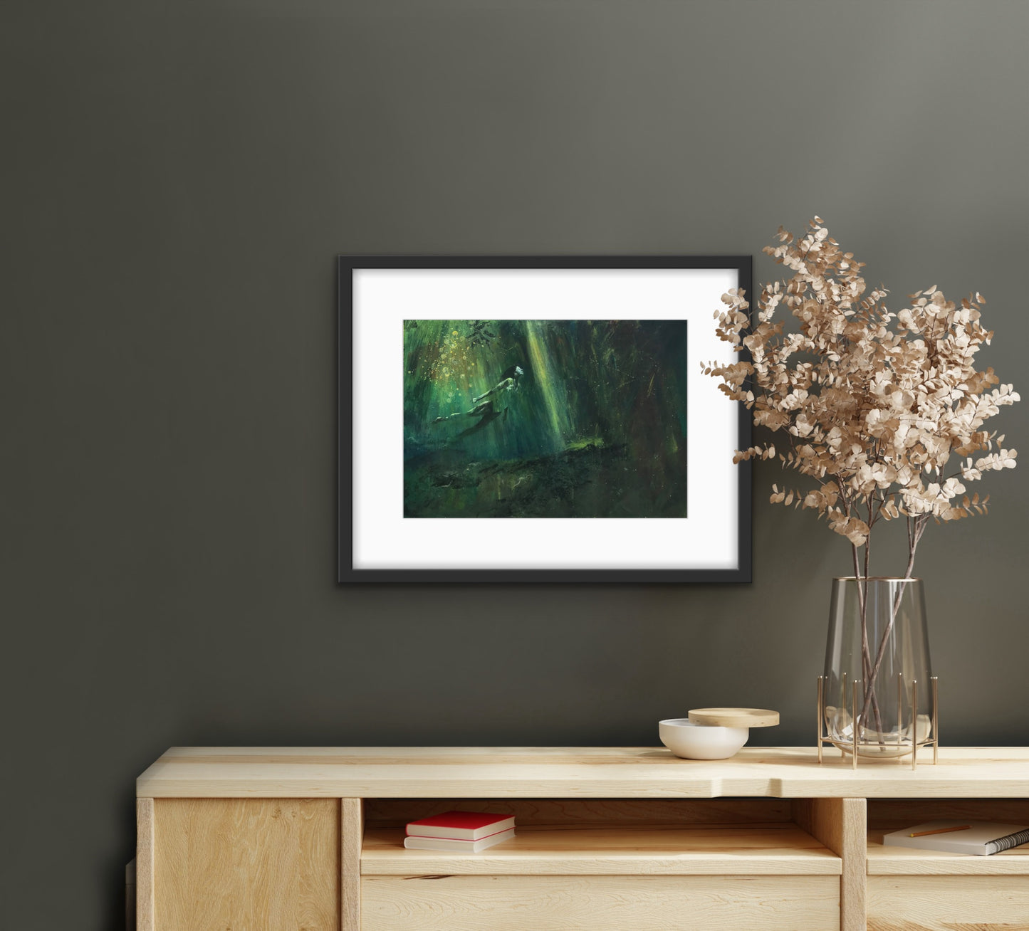 Emerald Diver 2 Print on Fine Art Paper